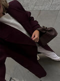 Yipinpay Korean Women Woolen Coats Fashion Elegant Solid Thick Warm Turn-Down Collar Vintage Overcoat Casual Ladies Streetwear
