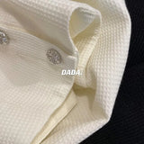 Yipinpay Short Diamond Coat Temperament Top Square Long Sleeve Chaquetas Mujer White Plaid Jacket Tweed Cardigan Crop Women