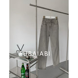 yipinpay Womens Jeans High Waist Vintage Straight Baggy Denim Pants Streetwear American Style Fashion Casual Wide Leg Denim Trouser