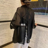 Yipinpay Women Blouses Solid Wear Early Spring Thin Pure Shirt Split Back Loose Sunscreen Long-sleeved Shirt Polo Collar Female Clothing