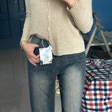 Yipinpay Winter Thick Warm Jeans Straight For Women Baggy Washed Denim Trousers Wide Leg Plus Velvet Flare Pants High Quality
