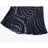 Yipinpay Tie Dye Print Long Skirts For Women Fashion 2023 High Waist Midi Skirt Woman Chic And Elegant Woman Skirt Summer Skirts