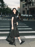 Yipinpay Black Low Waist Washed Denim Short Pants Women Retro Fashion Casual Loose Fit Y2K Streetwear Wide Leg Jeans 2024 Summer