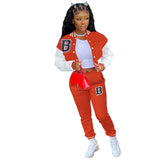 Yipinpay Letter Printing Joggers Leisure Two-Piece Set Women's Sports Training Jogging Uniform Baseball Uniform Suit