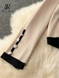 Yipinpay Autumn Thick Knitted Three Pieces Sets Ladies Design Loose Cardiagsn+Knit Vest+Elastic Long Pants OL Sweater Suits