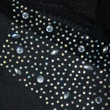 Yipinpay Shiny Sexy Diamond Dress Round Neck Long Sleeves Elegant Mesh Rhinestone Dress Gorgeous Party Dresses For Women