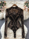 Yipinpay Women Sexy Backless Rompers Fashion Korean Bodycon Jumpsuits 2024 New Summer Chic Streetwear Flocking Slim Bodysuit