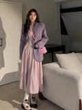 Yipinpay One Piece Dress Korean Fashion 2023 Autumn Basic Long Sleeve Casual Midi Dress Pure Color Even Party Dress Female Chic