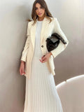 Yipinpay Knitwear White Casual Long Dress For Women Sleeveless High Waist Slim Strapless Loose Dress Solid Basic Ladies Maxi Dress