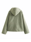 Yipinpay New Women Hooded Lambswool Coat Long Sleeve Female Autumn Winter Loose Warm Outerwear