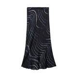 Yipinpay Tie Dye Print Long Skirts For Women Fashion 2023 High Waist Midi Skirt Woman Chic And Elegant Woman Skirt Summer Skirts