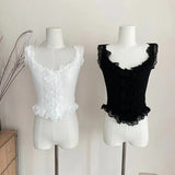 Yipinpay Spring Elegant Sweet Tank Top Women Party Slim Y2k Crop Top Office Lady Causal Outwear Sleeveless Korean Reviews Clothes
