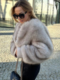 Yipinpay Fluffy Faux Fur Coat For Women Elegant Loose Long Sleeve Cardigan Jacket Female Luxury High Street Thick Lady Outerwear