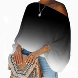 Yipinpay Women Off Shoulder Blouse Spring New Long Sleeve Office Shirts Tops Summer Fashion Boho Print Loose White Pullover Shirt