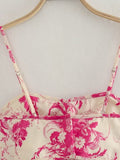 Yipinpay Print Crop Top Woman Summer Pink Sexy Tops For Women 2023 Sleeveless Backless Floral Top With Straps Streetwear Corset Tops