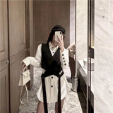 Yipinpay Up Shirts Women Shirt Two Piece Set Shirt And Short Vest Long Sleeve Shirt Women Blouse 2024 Korean Fashion Clothing