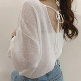 Yipinpay Women T-shirts Autumn Winter 2023 Clothing y2k Harajuku Korean Style Sexy Fairy Vintage See Through Long Sleeve Top Streetwear