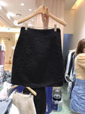 Yipinpay Mujer Moda 2023 Retro High Waist Slim Woolen A Line Hip Wrap Black Tweed Skirt Mini Jupe Oversize Wild Sexy