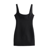 Yipinpay Sexy Women Round Neck Sleeveless Slim Short Dress Summer Female Red Bodycon Mini Vestidos