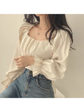 Yipinpay Blouse French Elegant Sweet Jumper 2024 New Korean Cute Age Reduction Retro Bow Top Fashion Trend Versatile Female Wear
