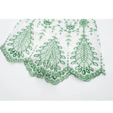 Yipinpay 2023 Woman Embroidery Short Sets Green Cut Out Summer Shorts For Women Mid-Waist Boho Beach Mini Shorts Woman Fashion