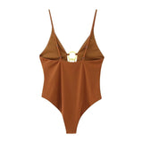 Yipinpay Strappy Cut Out Bodysuit Women Swimwear Backless Sexy Body Woman Summer Sleeveless Bodysuit Lingerie Beach Holiday Swimsuit