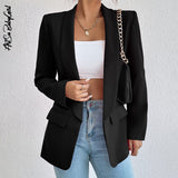 yipinpay Red Blazers Women Long Sleeve Suits Coat High Street Solid Color Outwear Outfits Slim Women Blazers and Jackets Veste Femme