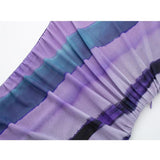 Yipinpay Print Tulle Long Dresses For Women Halter Backless Dress Woman Beach Mesh Bodycon Dress Women Summer Sexy Party Dresses