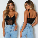 Yipinpay Sexy Lace Bud Sling Women Bodysuit Teddy Lingerie Strap Floral Snap Erotic Lingerie Crotch Body Sculpting Skin-Friendly