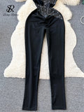 Yipinpay 2024 Women Beading Mesh Long Rompers Fashion Sleeveless Diamond Backless Slim Bodycon Sheer Sexy Jumpsuits