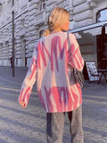 Yipinpay New Tie-Dye Knit Women's Oversize Sweater Pullovers Long Sleeve Y2k Casual 2024 Winter Streetwear Loose Pull Femme Jumper