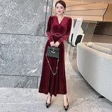 Yipinpay Dress Women 2023 Spring/Autumn New French Style Elegant Long-sleeved Dress