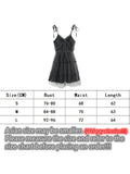 Yipinpay Dark Gothic Elegant Dress Women Emo Alt Vintage Mesh Patchwork Lace Up High Waist Dress Y2k Harajuku Mall Goth Partywear