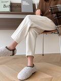 yipinpay Korean Casual Harem Pants Women Solid Autumn Winter High Waisted Sweatpants Female Pockets Loose Harajuku Pants Ladies