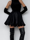 Yipinpay MO 2023 Summer Satin Skirt A-line Short Skirt Women's Commuter White Mini Pleated Skirt Official Ladies Black Skirt