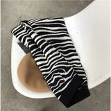 Yipinpay Autumn and Winter New Mid-length Zebra Knit Skirt Women's High Waist Thickened A-line One-step Skirt Bag Hip Skirt