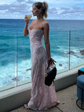 Yipinpay MO Floral Camisole Sexy Bodycon Long Dress Women Elegant Backless Summer Dresses Female Straps Party Beach Vestidos
