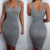 Yipinpay Women Base Dress Summer Bandage Slim Bodycon Party Sleeveless Backless Vest Mini Dress Casual