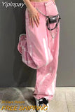 Yipinpay High Waist Jeans Loose Straight Baggy Wide Leg Pants Female Aesthetic Y2k Korean Fashion Tie Dye Denim Trousers Women