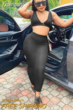 Yipinpay Trousers+Short Top Suit Sexy V-Neck Backless Vest Women Pants Suit Solid Color Slim Skirt Suit Female Casual Sports Suit