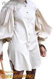 Yipinpay Sleeve Elegant Shirt White Black Sexy Button Vintage Blouse Turn Down Collar Office Ladies Long Shirt Female Casual 2023