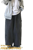 Yipinpay Streetwear Multi-pocket Jeans Loose Plus Size 5XL Wide Leg Pants Japanese Harajuku Casual Denim Trousers Men Clothing