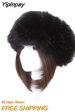Yipinpay Women's Faux Fur Hat Fluffy Headband Russian Style Hat Comfy Cossack Style Elastic Stretch Furry Earmuff Bomber Hats