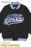 Yipinpay retro alphabet embroidery jackets coat men's 2023 new Y2K spring street hip-hop baseball uniform couple casual wild top