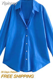 Yipinpay 2023 Women Shirt Multicolour Button Up Shirt Women Summer Long Sleeve Top Female Streetwear Oversize Shirts And Blouses