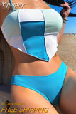 Yipinpay Bikinis 2023 Sexy Women Swimsuit Swimwear Female Bikini Set Patchwork Thong Brazilian Bathing Suit Beachwear