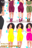 Yipinpay Casual Sleeveless Bodycon Bodysuit Summer Ladies Solid Color Fashion Women Bodysuits Women Clothing