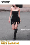 yipinpay Rompers Women Jumpsuit Sexy One Piece Bodysuit Strapless Fashion Clothes Ropa De Mujer Streetwear Black Bodycon Playsuit