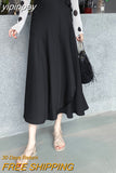 yipinpay Women Wrap Skirt Summer Beach Boho Sexy Casual One-piece Midi Skirts Korean Fashion Solid Color Chic Faldas 9 Colors