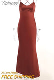 Yipinpay MO Sexy Spaghetti Strap Satin Lace Up Maxi Dress Elegant Backless Women Mermaid Evening Dress Bodycon Party Vestido 2023